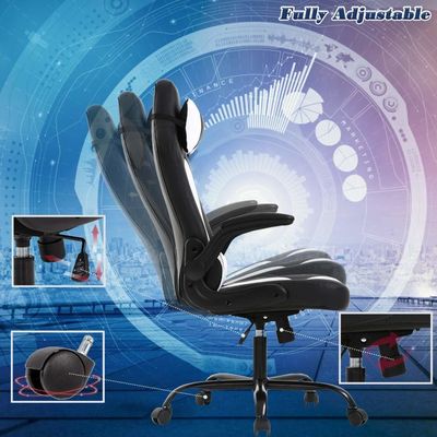 Solid Back Ergonomic Office Chair with Customized Color and Lumbar Support Flip Up Arms