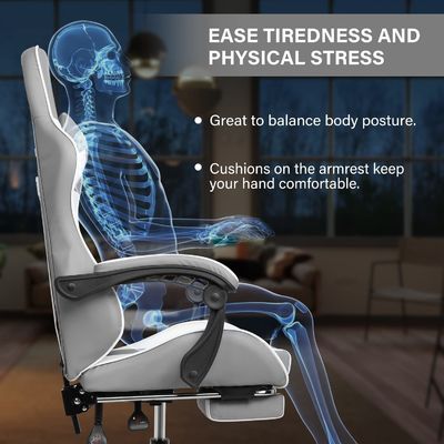 Gaming Chair with Footrest and Lumbar Support Maximum Weight Recommendation 440 Pounds