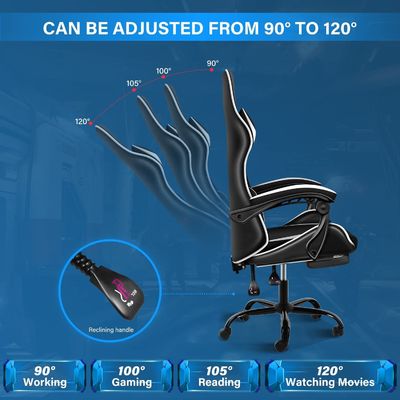 Adjustable Metal Gaming Chair Ergonomic Office Chair for Maximum Comfort and Durability