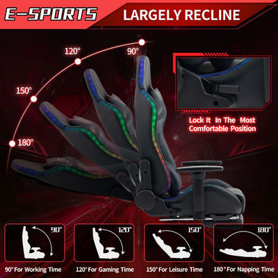 Adjustable Computer Chair with Headrest and Lumbar Support Metal Frame Gaming Chair