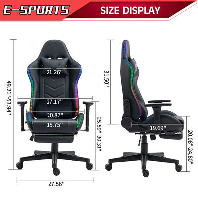Adjustable Computer Chair with Headrest and Lumbar Support Metal Frame Gaming Chair