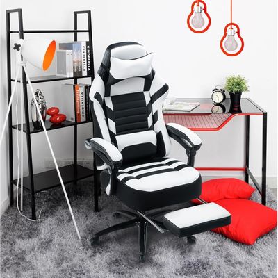 Height Adjust Gaming Chair with Footrest 400lb Memory Foam Adjustable Tilt Back Angle