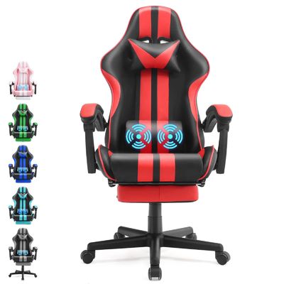 Mail Packing Ergonomic Racing Style Gaming Chair with Headrest and Lumbar Support