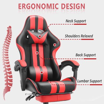 Mail Packing Ergonomic Racing Style Gaming Chair with Headrest and Lumbar Support