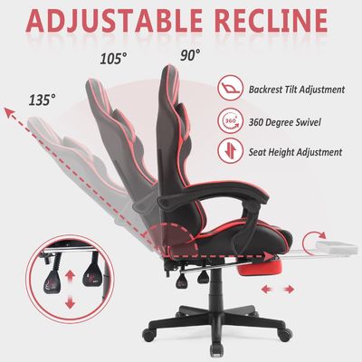 Mail Packing Ergonomic Racing Style Gaming Chair with Headrest and Lumbar Support