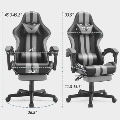 Racing Style Gaming Chair with Footrest Headrest and Lumbar Support Customized Color