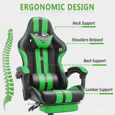 ALINUNU Ergonomic Racing Style PC Game Computer Chair with Headrest and Lumbar Support