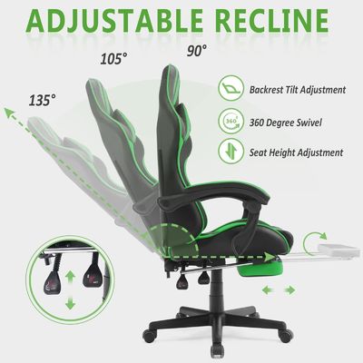 ALINUNU Ergonomic Racing Style PC Game Computer Chair with Headrest and Lumbar Support