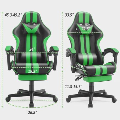 ALINUNU Ergonomic Racing Style PC Game Computer Chair with Headrest and Lumbar Support