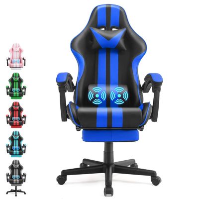 Ergonomic Racing Style Gaming Chair with Headrest and Lumbar Support 300lb Capacity
