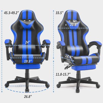 Ergonomic Racing Style Gaming Chair with Headrest and Lumbar Support 300lb Capacity