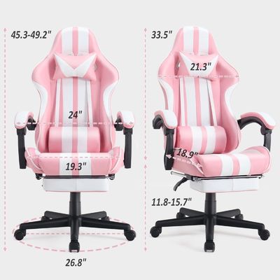 Computer Office Gaming Chair with Footrest and Lumbar Support Maximum Weight Recommendation of 300 Pounds