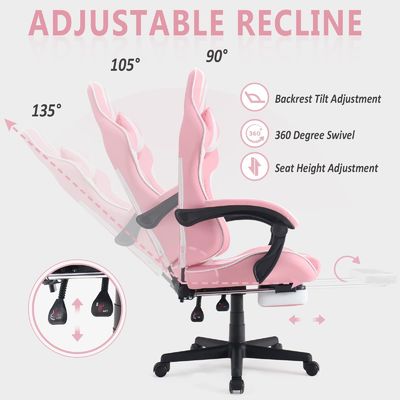 Computer Office Gaming Chair with Footrest and Lumbar Support Maximum Weight Recommendation of 300 Pounds