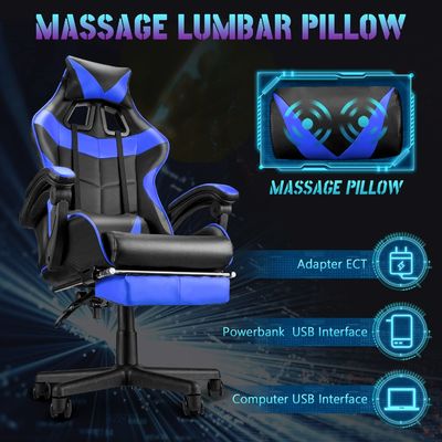 Direct Adjustable Height Gaming Chair with Leather Material Headrest and Lumbar Support