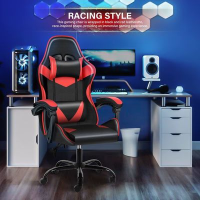 Synthetic Leather Racing Office Computer Video Game Chair Adjustable Swivel 25.3lbs