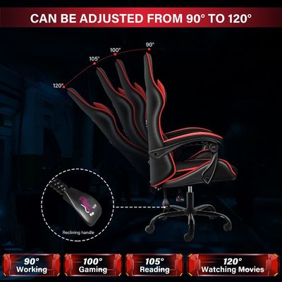 Synthetic Leather Racing Office Computer Video Game Chair Adjustable Swivel 25.3lbs
