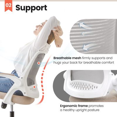 NEC Desk Computer Gaming Chair with Executive Ergonomic Lumbar Back Support Swivel Style