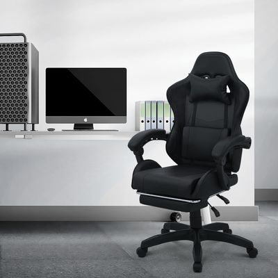 Mail Packing Gaming Chair High Back with Footrest Headrest Lumbar Support Iron Frame