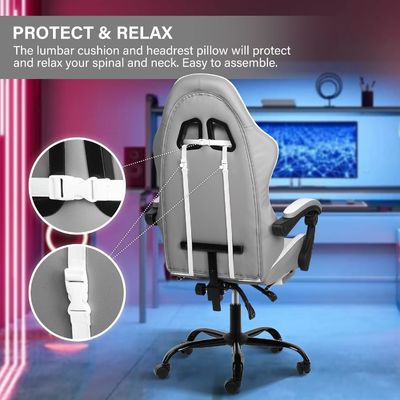 Height Adjustable Swivel Chair Ergonomic Recliner for Office Computer and Video Games