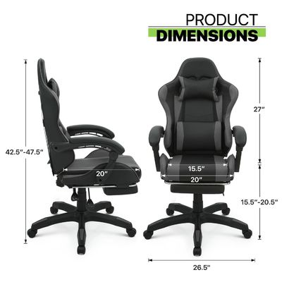 Computer Office Gaming Chair in Customized Color with Footrest Headrest Lumbar Support