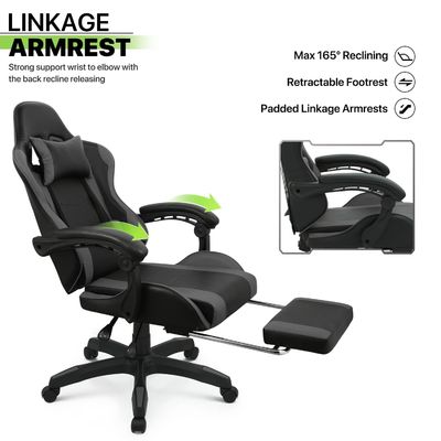 Computer Office Gaming Chair in Customized Color with Footrest Headrest Lumbar Support