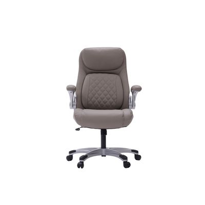 Stylish Ergonomic PU Leather Office Chair with Lumbar Support and FlipAdjust Armrests