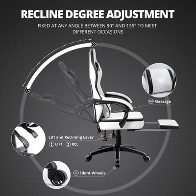 Computer Room Gaming Chair with Pocket Spring Cushion in 19.3&quot;D x 20.1&quot;W x 50&quot;H Size