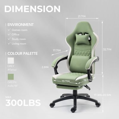Office Chair with Gel Pad Arm Rest and Footrest Leather Material Storage Bags Included