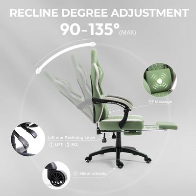 Office Chair with Gel Pad Arm Rest and Footrest Leather Material Storage Bags Included