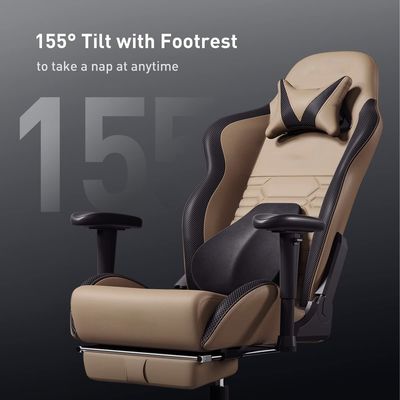 Mute PU Wheel Racing Gaming Chair with Ergonomics Lumbar Support and Mail Packing