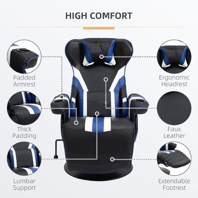 Customized Logo Availabled Gaming Chair Swivel Style with Lumbar Support and Footrest