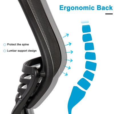 Mid Back Computer Chair with Flip-Up Arms Adjustable Height and Lumbar Support