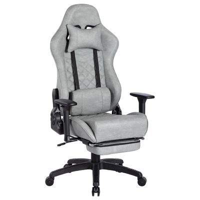 Modern Design Gaming Chair with Footrest and 3 Gas Lift PU Leather High Back Adjustable