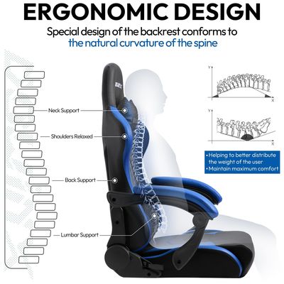 Office Desk Ergonomic Gaming Chair with Footrest Leather Mail Packing