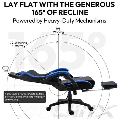 Office Desk Ergonomic Gaming Chair with Footrest Leather Mail Packing