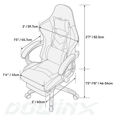 Office Desk Ergonomic Gaming Chair with Footrest Leather Mail Packing