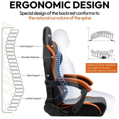 Modern Design Style Swivel Chair Gaming Chair with Footrest and Adjustable Features