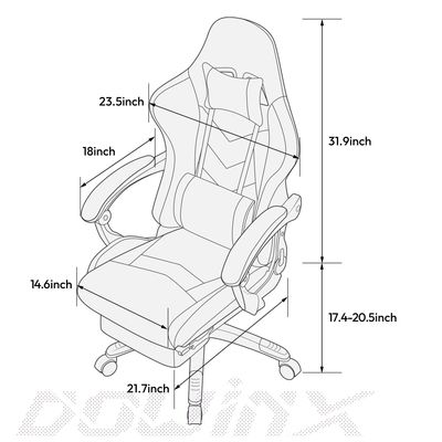 Modern Design Style Swivel Chair Gaming Chair with Footrest and Adjustable Features