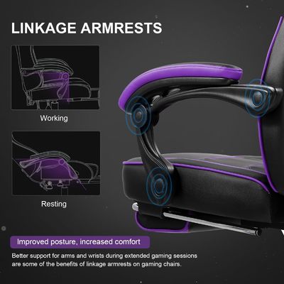 Ergonomic Gaming Chair with Footrest and 360 Swivel/ Height Adjust/Recliner Function