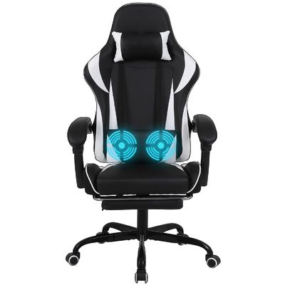 Iron High Back Racing Style Ergonomic Gaming Chair with Lumbar Support and Footrest