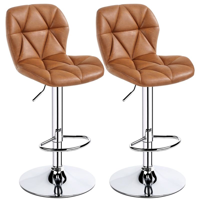 ALINUNU 's Modern PU Leather Swivel Tall Bar Stools for Bar Room Restarant Furniture