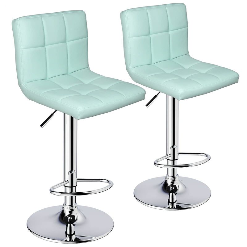 Bar Furniture Adjustable Swivel Bar Stool with Back Seat Material Type Faux Leather