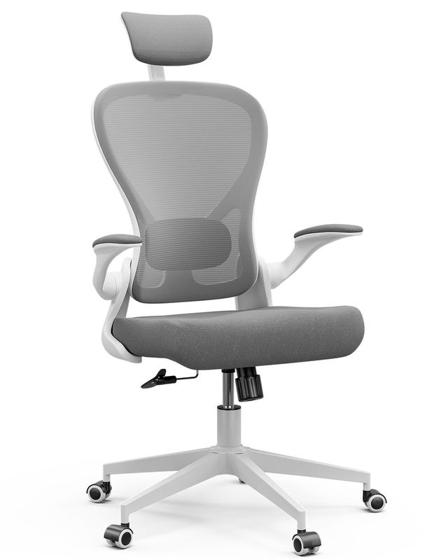 Modern Swivel Chair with Flip-up Arms Metal Type metal Ergonomic Home Office Desk Chair