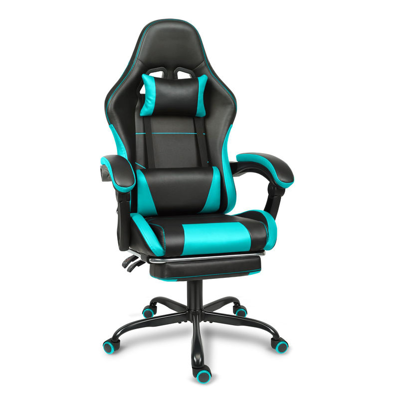 Stylish Modern Design Metal Gaming Chair with Height Adjustment Lumbar Support and Footrest