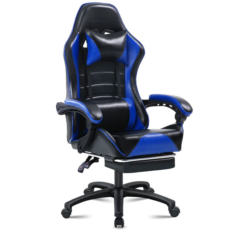 Ergonomic Gaming Chair with Adjustable Height and Footrest in Customized Color