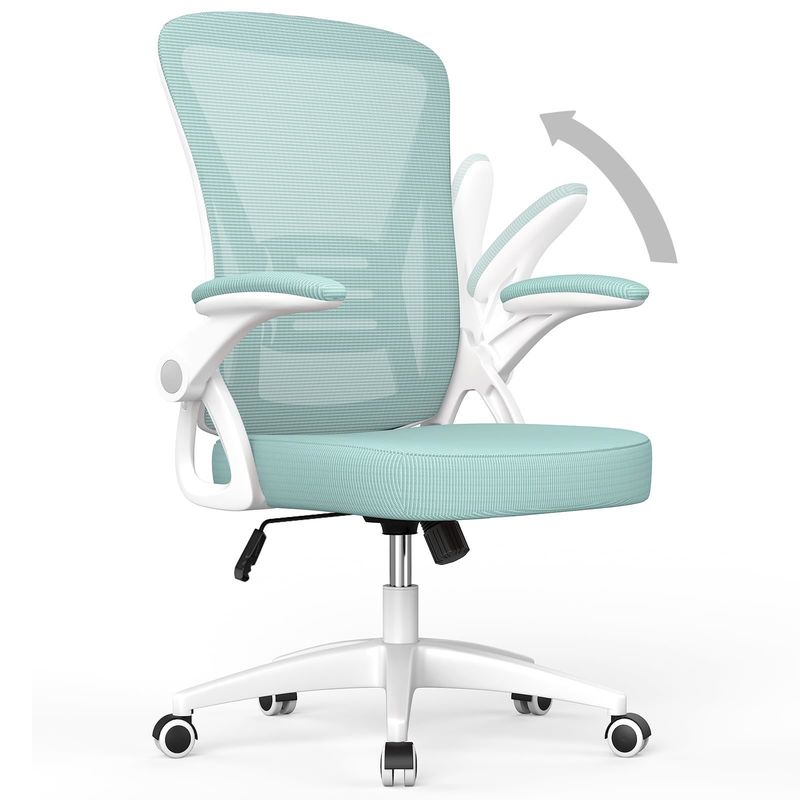 Customized Color Mid Back Office Chair with Adjustable Height Swivel and Flip-Up Arms