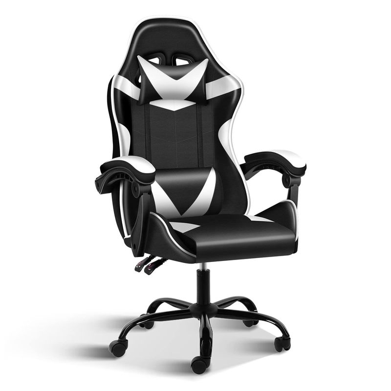Plastic Seat Material Type Ergonomic Video Gaming Chair with Footrest and Lumbar Support