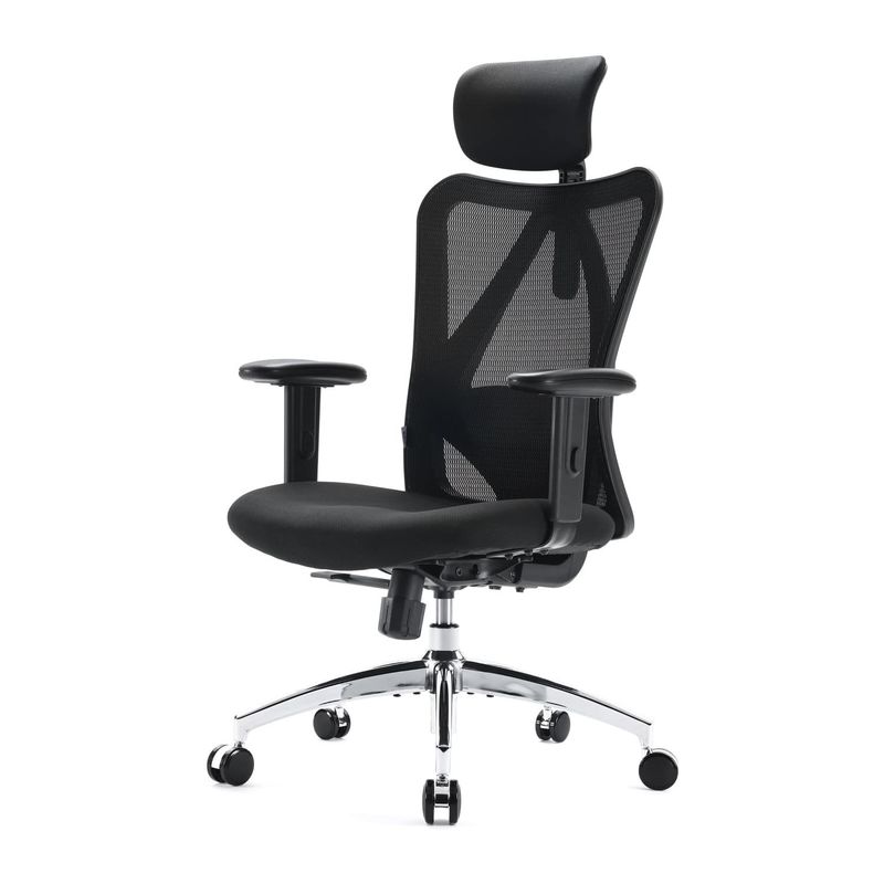 2D Armrest Lumbar Support Adjustable Headrest Swivel Tilt Office Chair for Big and Tall People
