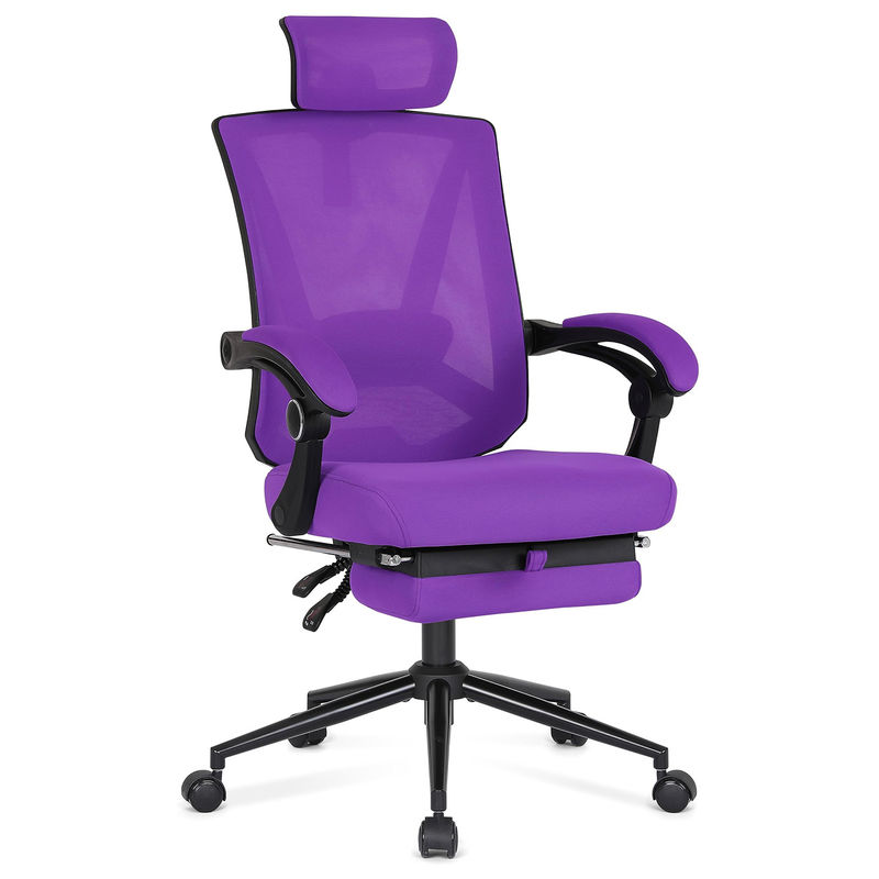Acceptable OEM ODM High Back Office Chair with Adjustable 2D Lumbar Support and Footrest