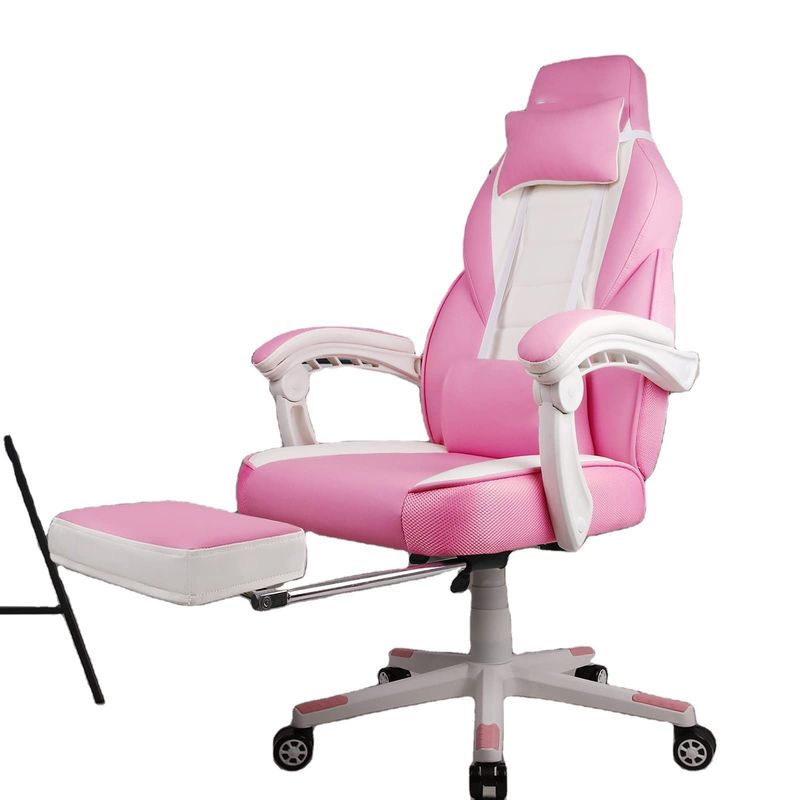 s Favorite Racing Style Gaming Chair with Footrest and Headrest Item Weight 45 Pounds